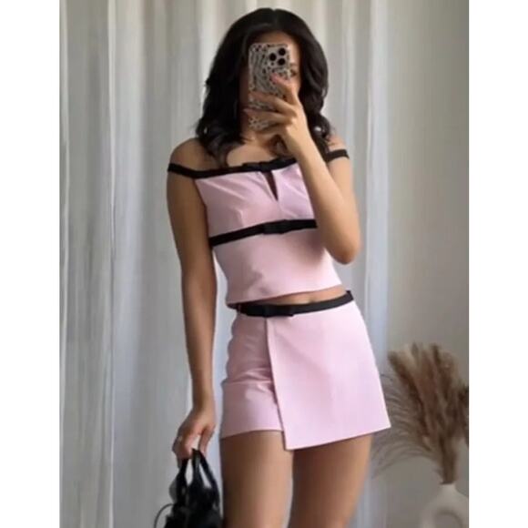 RARE!!! ZARA Co-Ord Set Contrasting Crop Top and Skort NWT - Picture 12 of 16